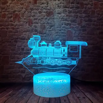 

Lovely Train Model 3D Illusion LED Kids Nightlight Colorful Changing Light Choochoo Light-up Toys