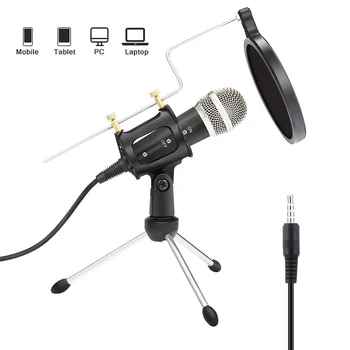

Microphone Condenser Sound Recording Microphone With Shock Mount For Radio Braodcasting Singing Recording KTV Karaoke Mic
