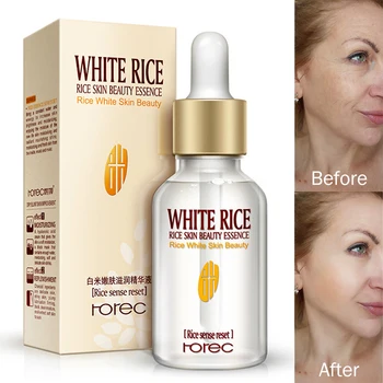 

White Rice Face Serum Hyaluronic Acid Essence Shrink Pore Moisturizing Oil Control Anti-Wrinkle Lighten Skin Care 15ml