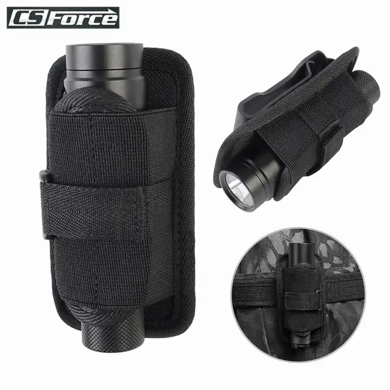 Portable Pocket Tactical 360 Degrees Flashlight Pouch Holster Torch Belt Case