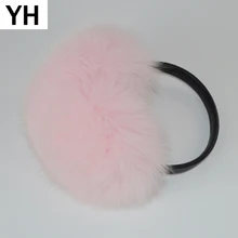 Женские зимние теплые пушистые наушники из натурального Лисьего меха, женские наушники из натурального Лисьего меха, уличные ветрозащитные наушники с натуральным лисьим мехом