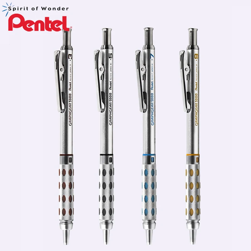 Pentel professional drawing activity automatic pencil 1pcs PG1015 (13.17.19) 0.3mm/0.5mm/0.7mm/0.9mm metal penholder | Канцтовары для