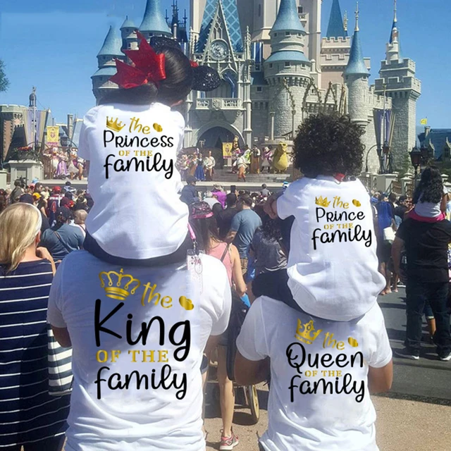 Tshirt family clothing sets Crown summer family matching outfits fashion mother kids short sleeve mon dad and baby family look 4