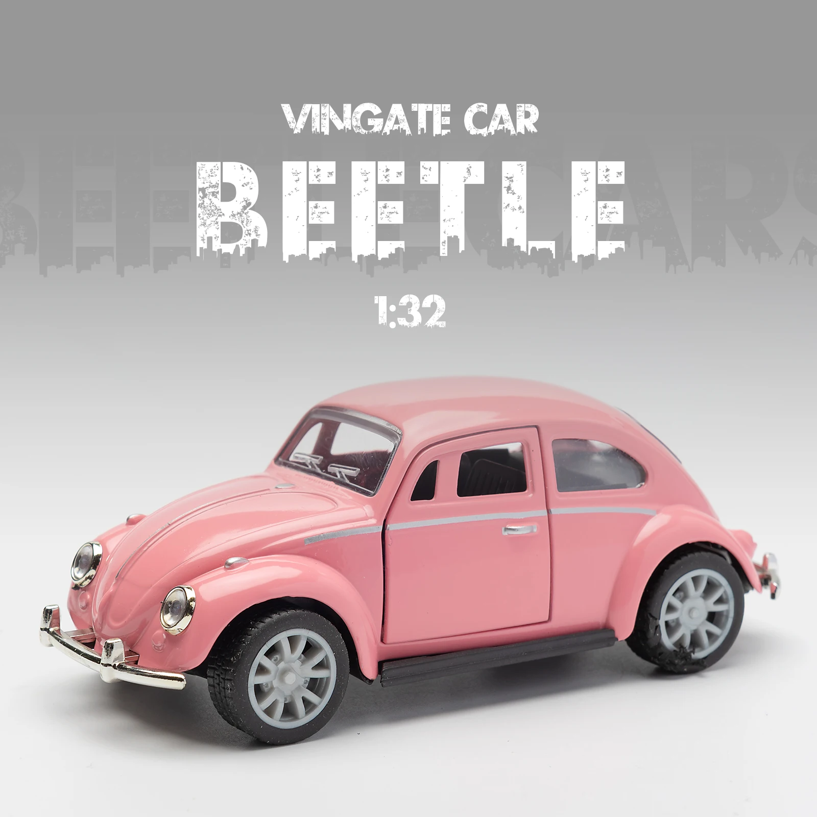 1:32 Alloy Diecast BEETLE Vintage Cabriolet Car Model Classic Pull Back Car Miniature Vehicle Replica For Collection Gift Kids