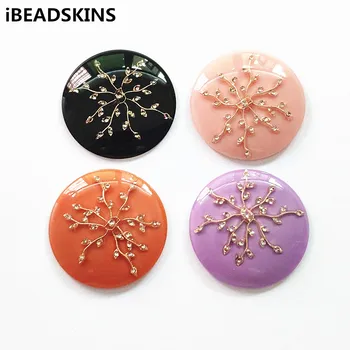 

New arrival! 40mm 30pcs Built-in Rhinestone Resin Flat bottom beads for Jewelry Findings Earrings parts,hand Made Jewelry DIY