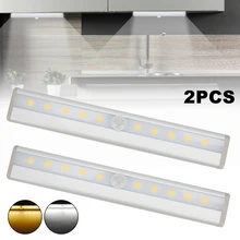 2 шт. светодиодное освещение для шкафа индукция человеческого тела лампа для платяного шкафа кухня спальня аварийный свет украшение дома лампа