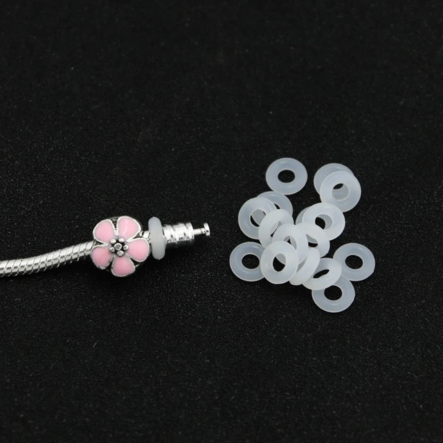 New 30pcs Silicone Rubber Rings Charm Stopper For Silver Bracelets