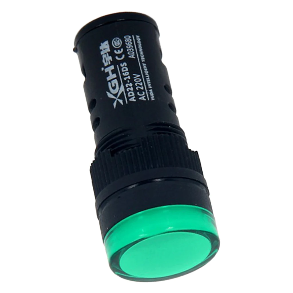 AD22-16DS AC 220V Energy Saving LED Indicator Light, High-brightness Green