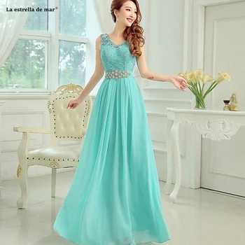 

vestido madrinha 2019 new lace chiffon crystal sexy V neck ALine turquoise purple pink royal blue bridesmaid dresses long
