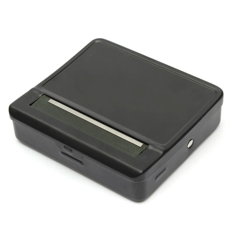 

Automatic Rolling Machine Black Tin Box Case Metal Roller Cigarette Tobacco Container Storage Holder Box