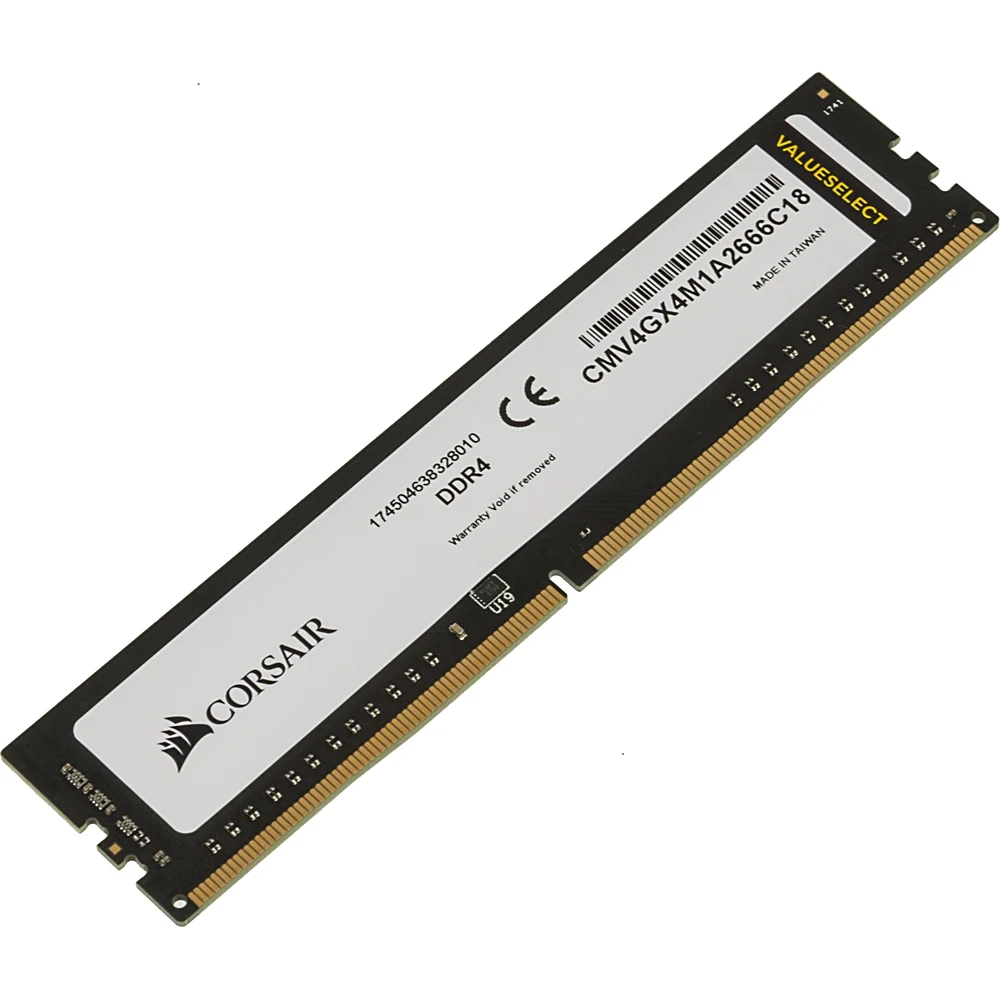 Память DDR4 4Gb 2666MHz Corsair CMV4GX4M1A2666C18 RTL PC4-21300 CL18 DIMM 288-pin 1.2В
