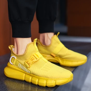 

2020 New Summer Green Yellow Sneakers Men Casual Shoes Trainers Light Running Shoes Sport Sneakers tennis basket chaussure homme
