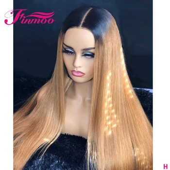 

Straight 1b 27 Honey Blonde Lace Front Human Hair Wigs For Women Peruvian Remy Ombre Human Hair Wig Pre Plucked Brown Wig 150%