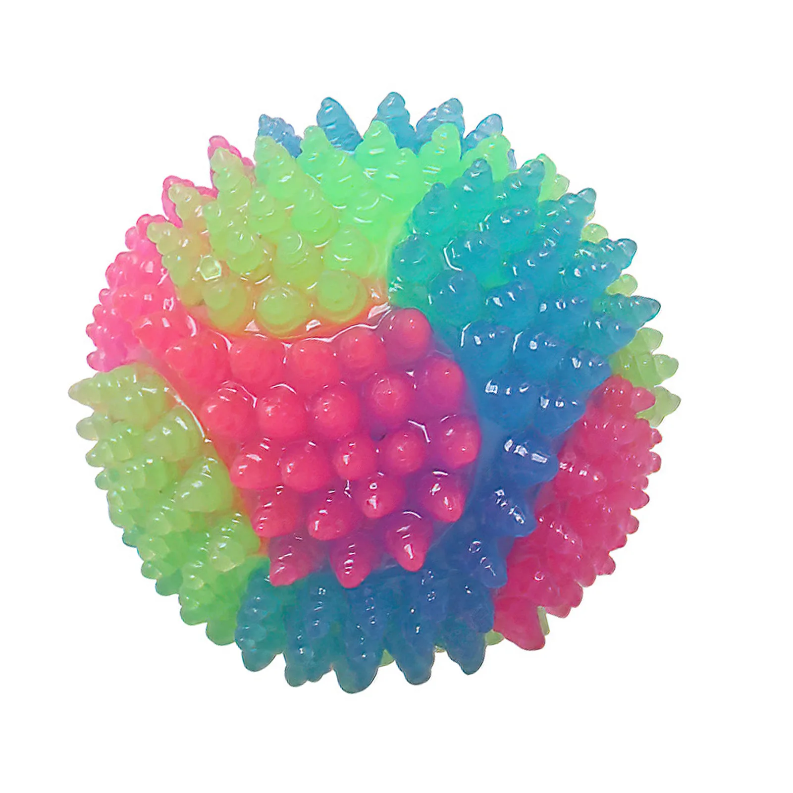 LED Pet Hedgehog Ball Colorful Soft Rubber pet Puppy Dog Chewing Elastic Ba TDCA 