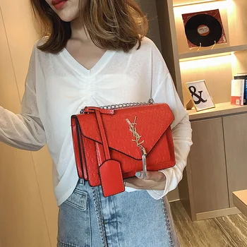 

Bag female 2020 summer triangle cover small square bag tide Korean fashion tassel diagonal bag letter shoulder bag