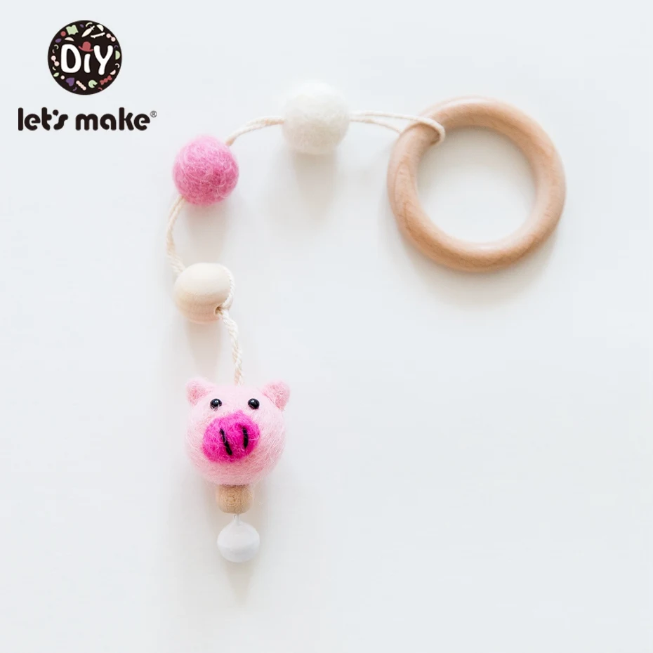 Let'S Make Baby Mobile 1 шт. шерстяные цепочки с животными фетровые шарики Pom для коляски кровать колокольчик подвесная пустышка для игры в спортзал игрушки декор для детской комнаты - Цвет: 3