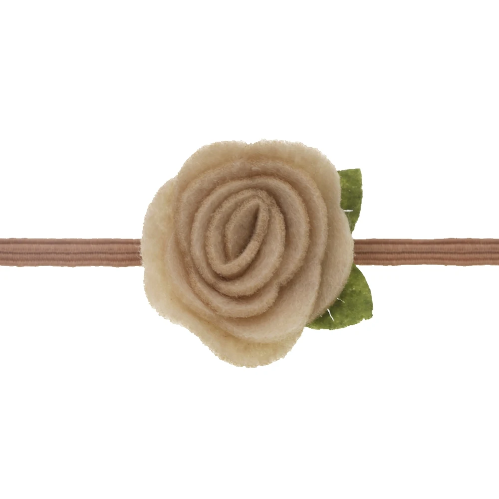 4 см Детская повязка на голову девочки Войлок Цветок Корона ободки розы листья эластичные волосы группы детей фотографии реквизит Детские аксессуары для волос
