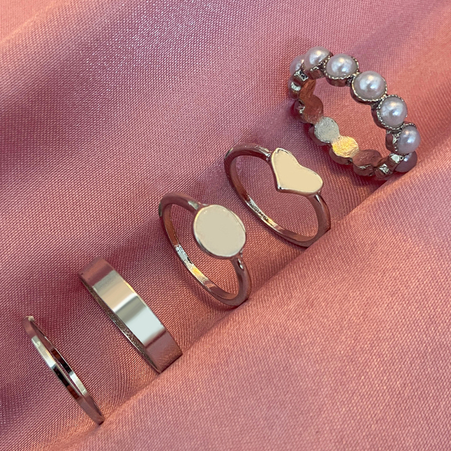 Silver Plated Angel Wings Ring for Womens Gothic Punk Steampunk Heart Butterfly Skull Ring Sets Party Jewelry 2021