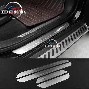 

For BMW X5 X6 F15 F16 15-18 4pcs Steel Pad Door Welcome Sill Scuff Plate Trim Cover