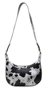

Retro Shoulder Bag Fashion Animal Print Handbag Clutch with Zipper Closure for Women Underarm Bag Milk Pattern 2020