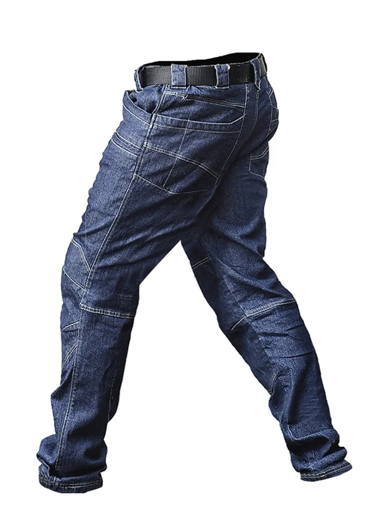 

Spring Autumn Men multi-pocket outdoor military tactical Jeans pants stretch wear-resistant Denim Male SWAT Army Combat Trousers