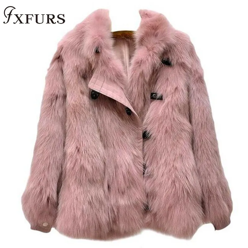 FXFURS 2020 Модное Новое Женское пальто из лисьего меха зимние модные куртки