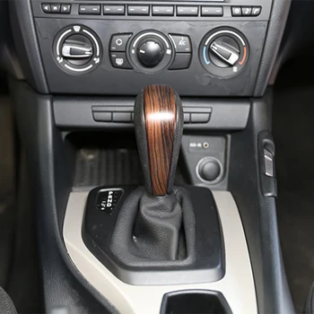 

Decor Shift Knob Cover Sticker Pine Wood Style Brown ABS Wear-resistant