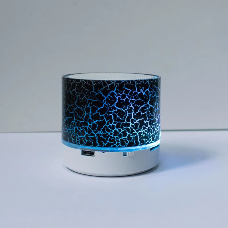 Мини громкий динамик беспроводной Bluetooth динамик музыка стерео динамик мини светодиодный динамик светодиодный TF USB Сабвуфер аудио музыкальный плеер - Цвет: Черный
