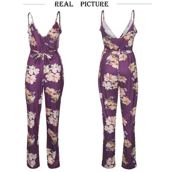 

2018 New Arrival Summer Fashion Women's Floral Jumpsuit Rompers Playsuit Clubwear Long Trousers Jumpsuit Ladies Casual Overalls