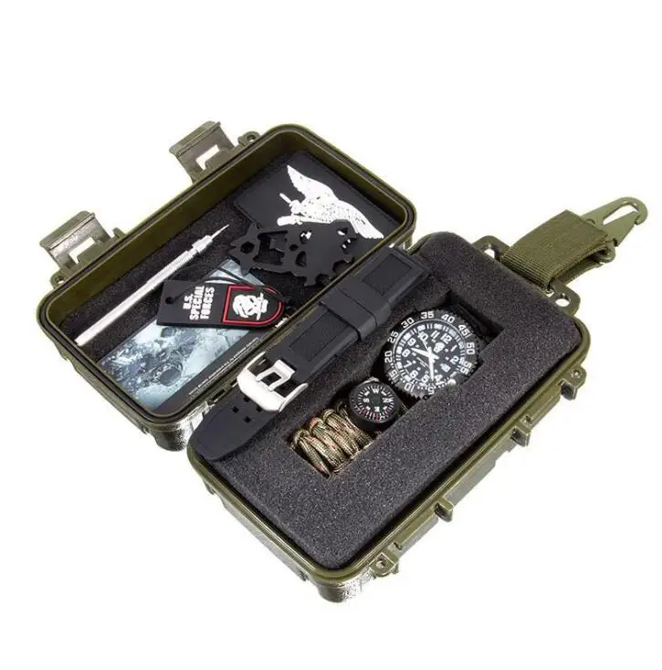 ArmyGreen Новые мужские спортивные водонепроницаемые часы, многофункциональный электронный браслет с зонтиком, многоцветные регулируемые светящиеся часы - Цвет: ArmyGreen