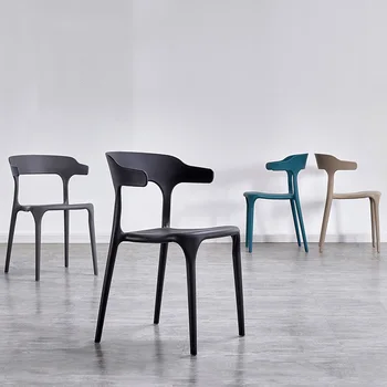 

Modern Plastic Ox Horn Chairs Dining Chairs for Dining Rooms Restaurant Furniture Meeting Coffee Shop Bedroom Living Room Chairs