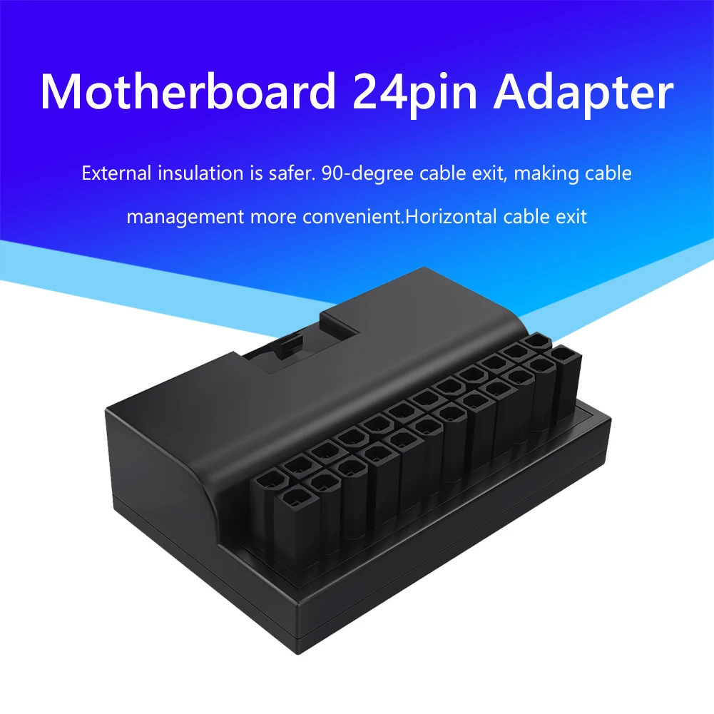 ATX 24 Pin to 90 Degree Power Plug Adapter for Desktop PC Motherboard - Cable Connectors, Modular Design Description Image.This Product Can Be Found With The Tag Names Computer Cables Connecting, Computer Peripherals, PC Hardware Cables Adapters, Power plug