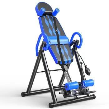 

Inflatable Folding Gravity Inversion Table Adjustable with Red Protective Belt Inverted Gravity Table for Back Exercise B