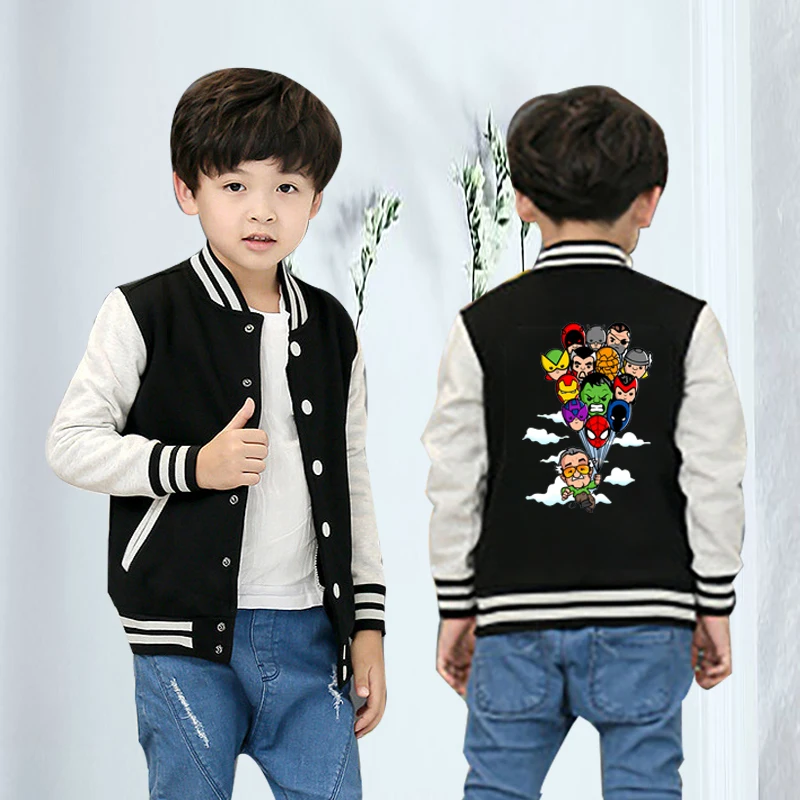 

2019 Spider-man Print Girls Boys Jackets Baby Winter Coat Superhero Toddler Kids Baseball Jacket Outwear Children Casual Outfits