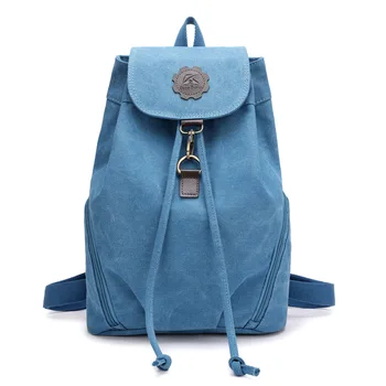 

Women Canvas Rucksack Drawstring Backpack Bag Girl Preppy Style School Bag for Teenage Casual Canvas Travel Bag Ladies Daypack