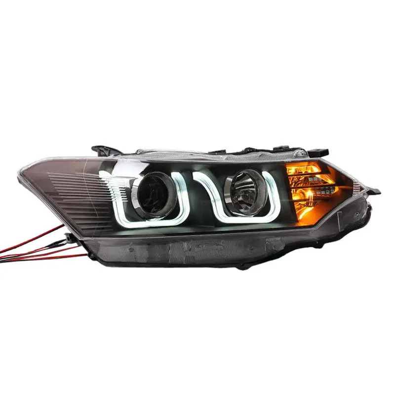 

For Toyota Vios 2014 2015 2016 U Shaped DRL Headlight with High+Dipped Beam Lens HID Light