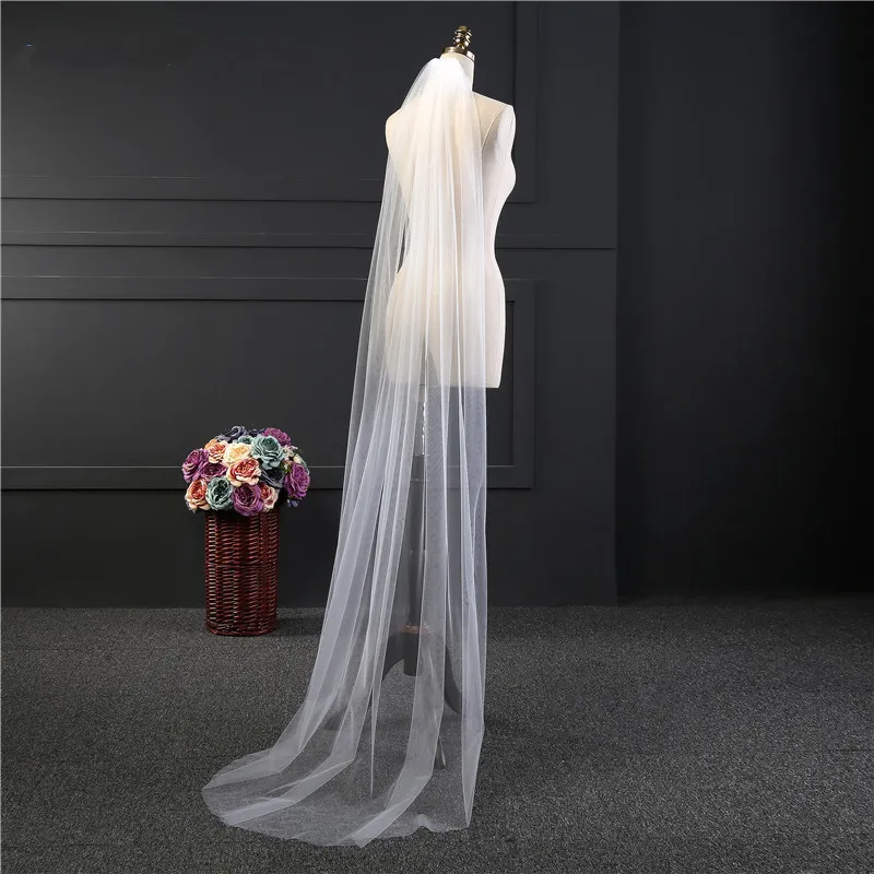 3M or 2M White/Ivory Wedding Veil One layer long Bridal Veil Head Wedding Accessories