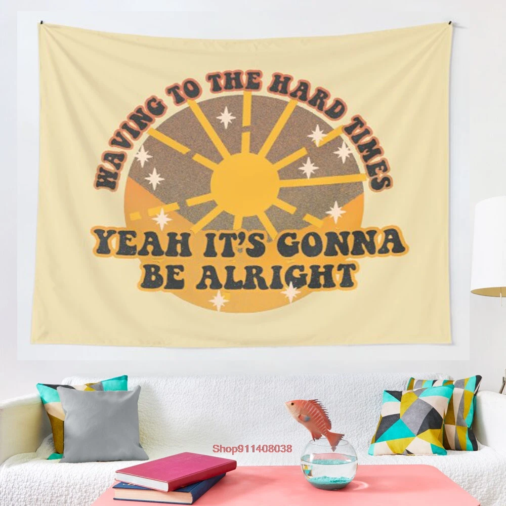 waving to the hard times yeah it s gonna be alright tapestry Wall Hanging Tapestries for Living Room Beach Towel Blanket | Дом и сад