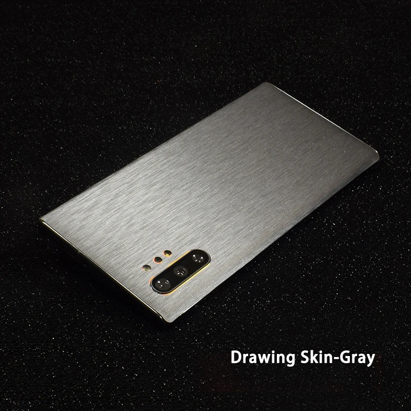 3D углеродное волокно/кожа/дерево скины Телефон задняя наклейка для SAMSUNG Galaxy Note 10 Plus Note 10 A60 A80 Прозрачный матовый стикер - Цвет: Drawing Grey