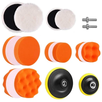 

5 Inch & 3 Inch Drill Buffing Sponge Pads Car Foam Woolen Polishing Pads Kit For Car Buffer Polisher Sanding Waxing Sealing Glaz