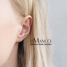 E-Manco, диаметр 3 мм, маленькие шариковые серьги-гвоздики для женщин, простые серьги из нержавеющей стали, набор, модное ювелирное изделие