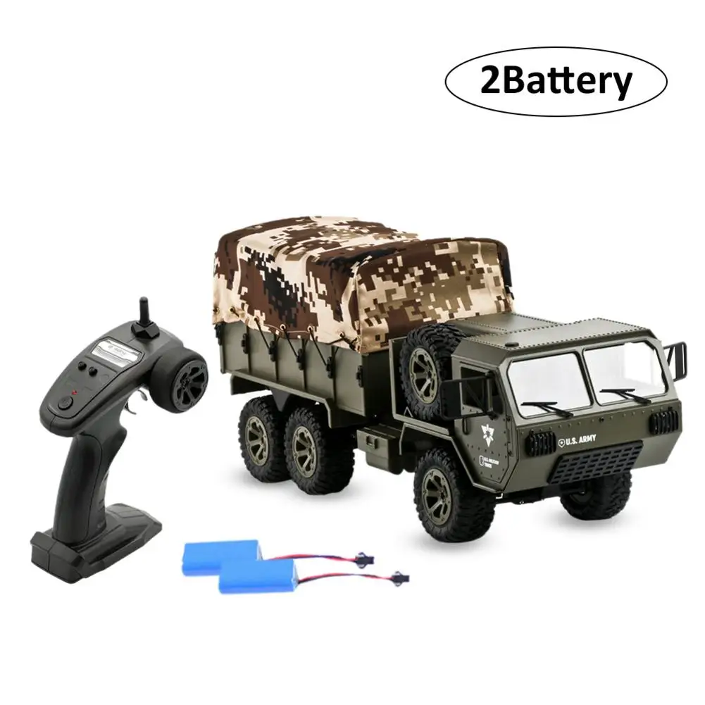 Fayee FY004 1/16 2,4G 6WD RC автомобиль армии США военный грузовик RTR автомобиль гусеничный с палаткой классный подарок для детей - Цвет: 2 Battery