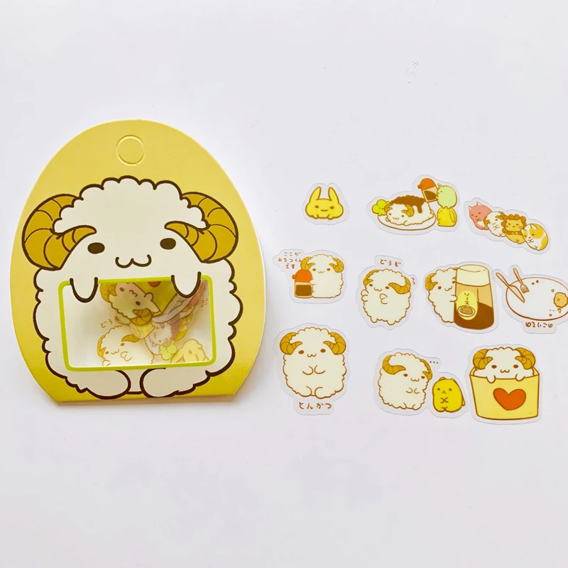 50 шт./пакет Kawaii щенок лисий мех овцы лев полихлоридвиниловая клейкая DIY Стикеры Тетрадь альбом декор - Цвет: sheep