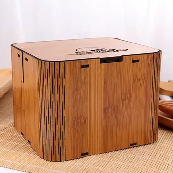 

1Pc Spliced Bamboo Box Creative Universal Packaging Box Tea Box Multi-Functional Storage Container For Tea Cupcakes Cookies