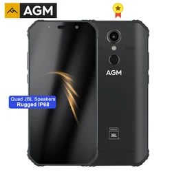Смартфон AGM A9, прочный, 5,99 дюйма, FHD + SDM450, 5400 мАч, быстрая зарядка, 3,0, 4 ГБ, 64 ГБ, 32 ГБ, IP68 водонепроницаемый, Android 8,1, Quad-Box колонки NFC