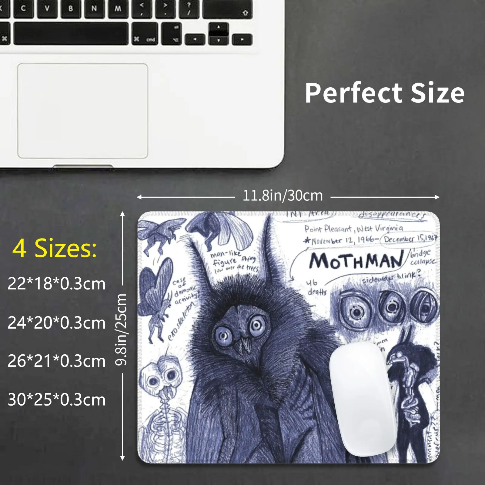 Mothman Anatomy Artwork By Egertronpuck Mouse Pad Stampa Fai Da Te Mothman Anatomy Study Sketch Cryptid