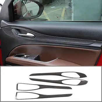 

For Alfa Romeo Stelvio 2017-2020 Children's Car Door Interior Trim Panel Real Carbon Fiber Car Interior Modification Accessories