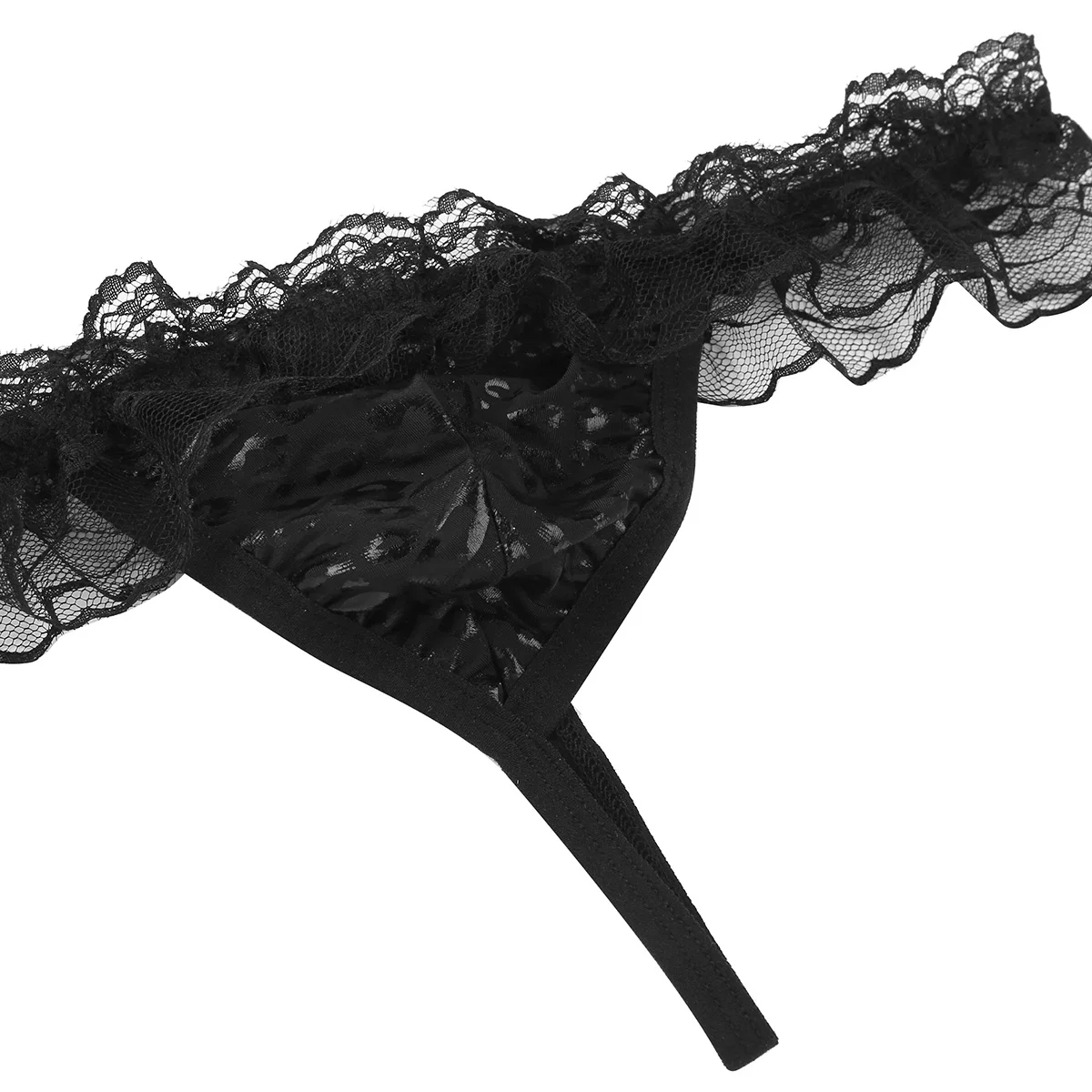 Gay Men's Sexy Panties Crossdressing Sissy Lingerie for Men Underwear Exotic Thong G-string Ruffle Lace Panties Brief Jockstraps men stretch g string panties,men stretch thong underwear,men lingerie underwear