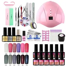 Большие размеры 33 шт лак для ногтей Резиновый рукав новые лаки для ногтей и резиновый стержень костюм УФ/светодиодный для ногтевой фототерапии машина лампа