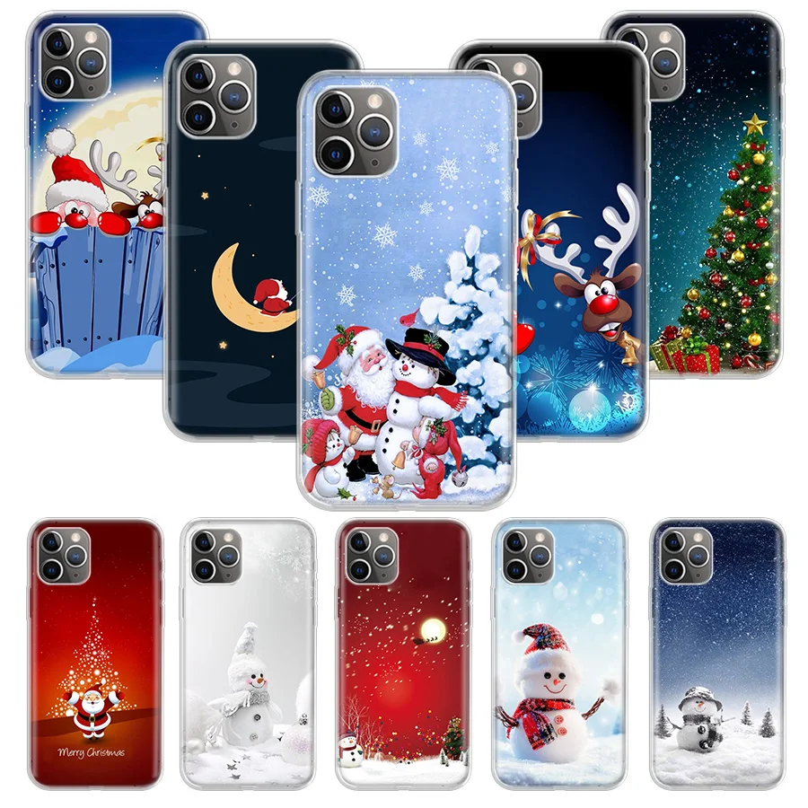 Merry Christmas Santa Claus deer Phone Case For Apple iPhone 11 13 12 Pro XS Max XR X 7 8 6 6S Plus Mini 5 5S SE Soft Back Shell | Мобильные